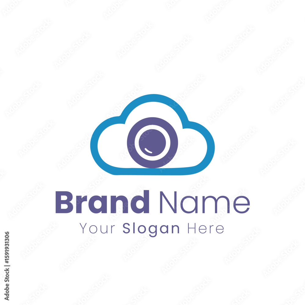 Obraz premium Cloud Camera Logo Design for Photography Businesses and Creative Services
