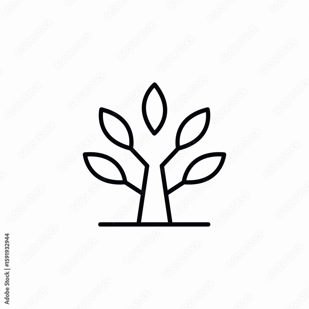 Obraz premium tree leaves icon sign vector