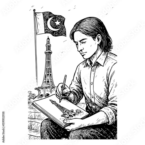 14 august pakistani nationl; day vector