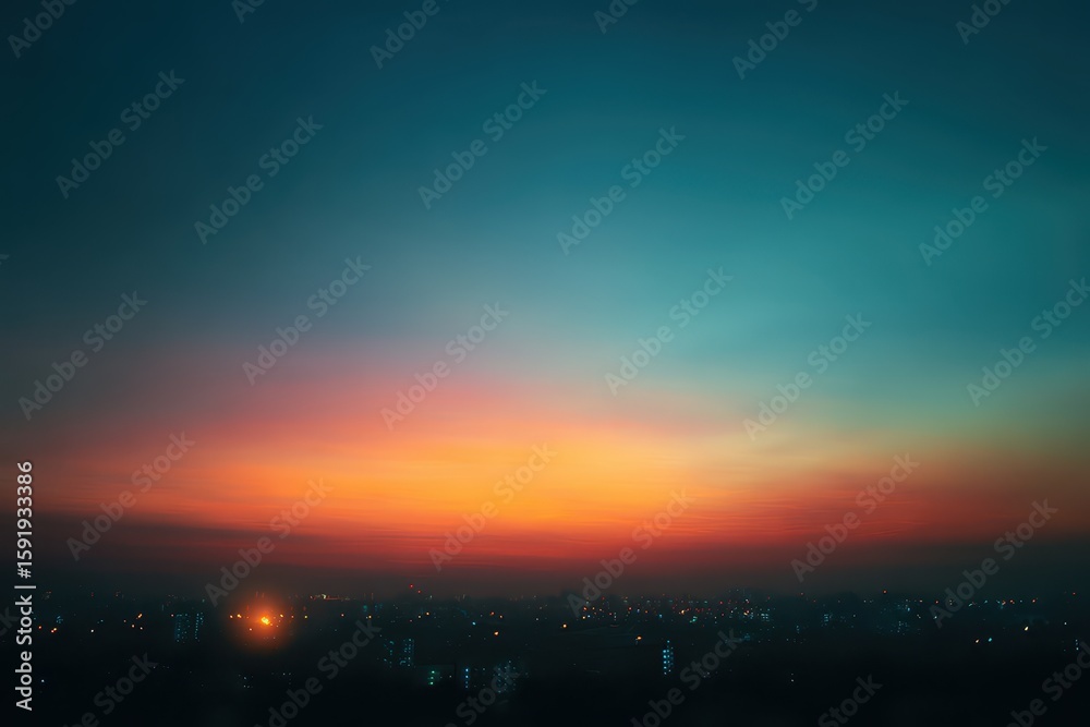 Obraz premium Blurry cityscape sunset