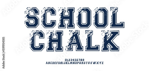 Classic college font. School sport font in american style for football, baseball or basketball logos and t-shirt. Athletic department typeface, varsity style font. Vector
