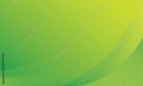 Minimalist geometric background. Dynamic composition of green and yellow shapes. Vector illustration.
