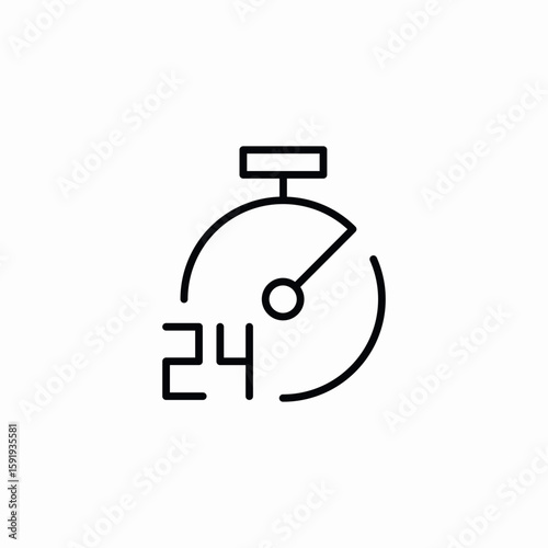 24 hour timer icon sign vector