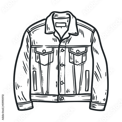 Denim jacket design concept for fashion and merchandising use