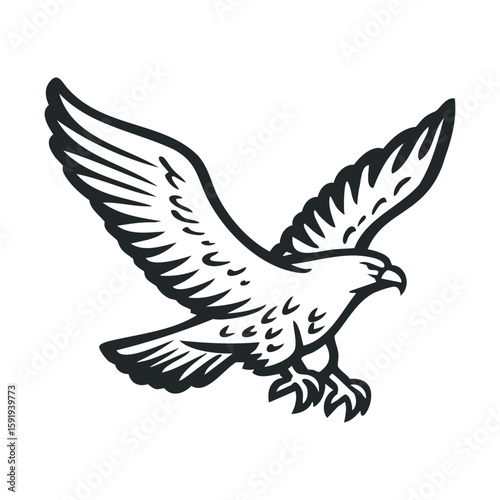 Majestic eagle soaring high with outstretched wings in flight