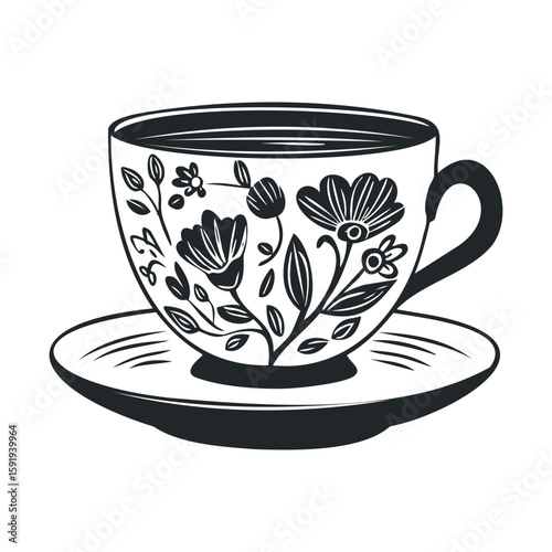 Elegant floral tea cup design for home decor and gift ideas