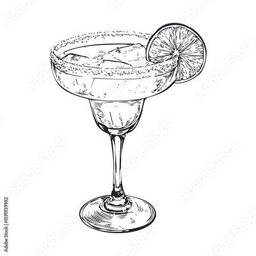Classic margarita cocktail served in a glass with lime garnish