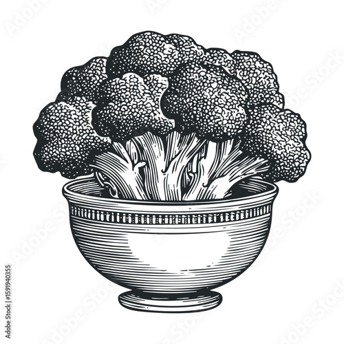 Broccoli in a decorative bowl for healthy eating concept