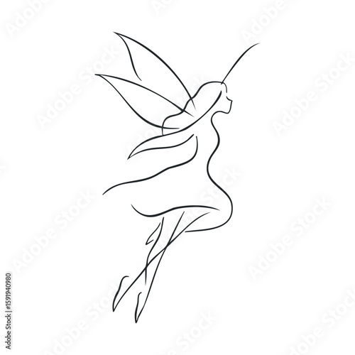 Elegant fairy silhouette representing magic and fantasy themes