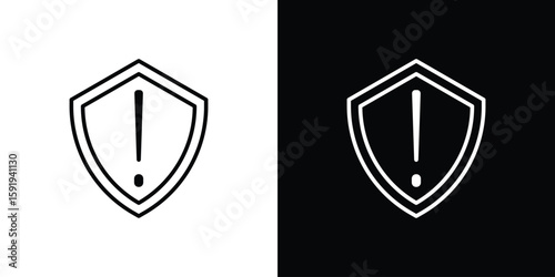 Shield exclamation icons graphic design vector symbols. icon Eps10.