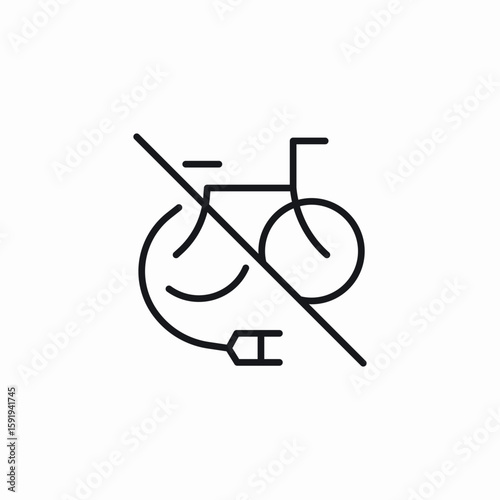 electric bicycles prohibited icon sign vector