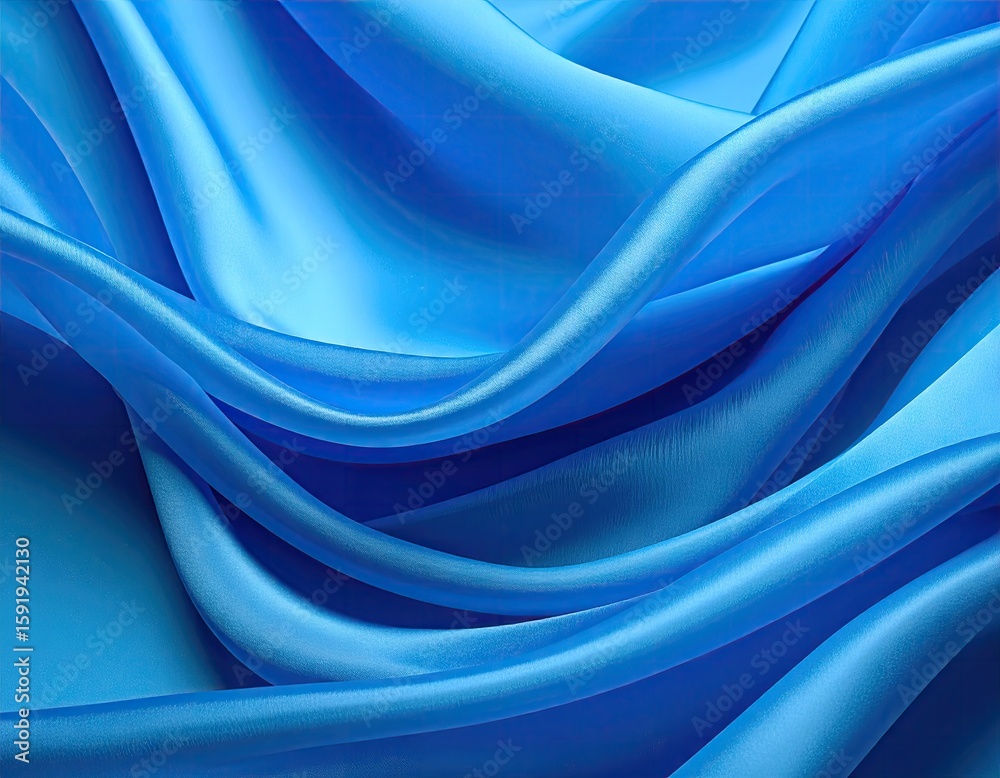 Obraz premium Close-up of flowing blue fabric