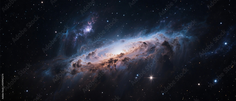 Fototapeta premium Nebula and stars in night sky