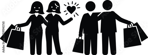Friends Connecting with Love in Vector Art Illustrations