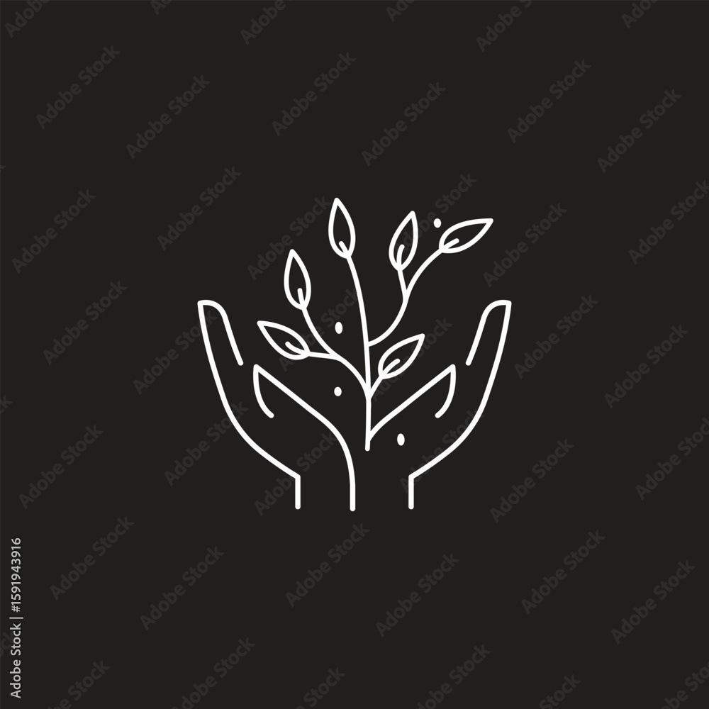 Obraz premium Plant, sprout in a hand icon. Line, glyph and filled outline colorful version, Hand holding plant outline and filled vector sign. Symbol, logo illustration.