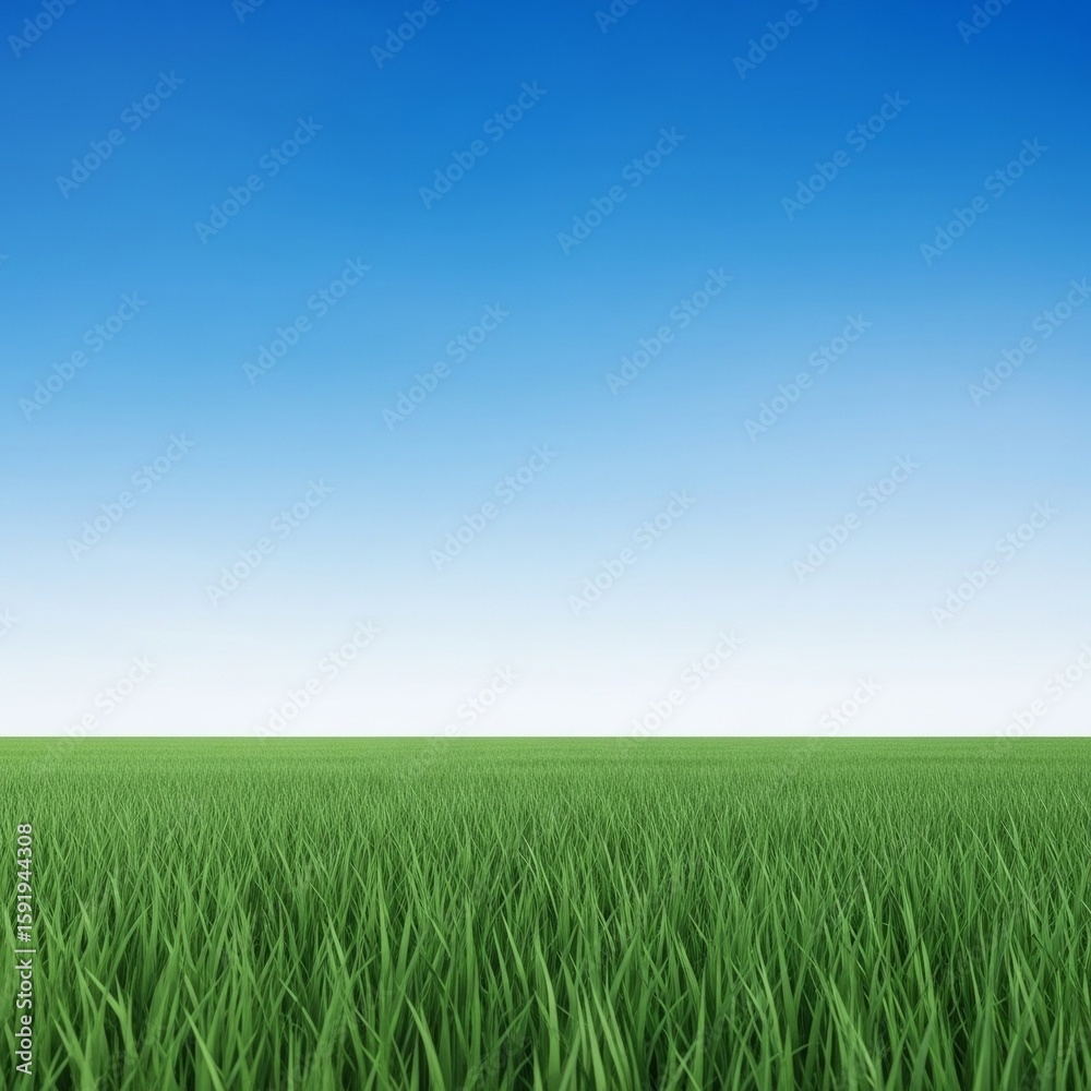 Fototapeta premium Lush Green Field Meets Sky