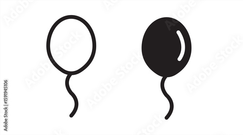 Set balloon icons. Party balloon icons, decorations, vector illustrations.
