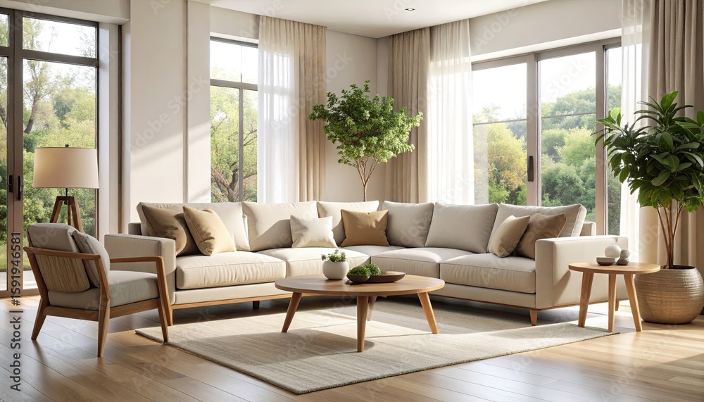 Fototapeta premium Modern living room interior (1)