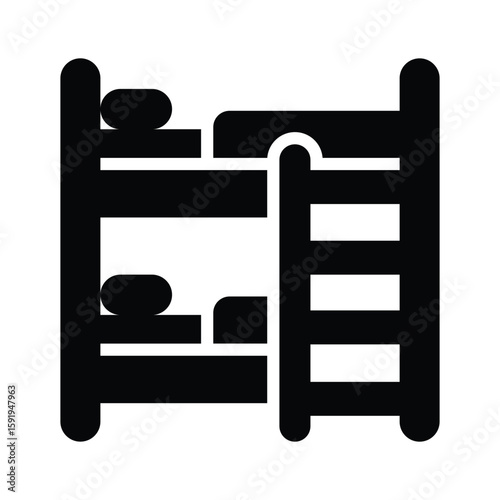 Trendy glyph icon of cozy bunk bed design