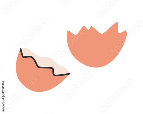 Eggshell for composting and recycling food waste. Organic biodegradation. Vector illustration.