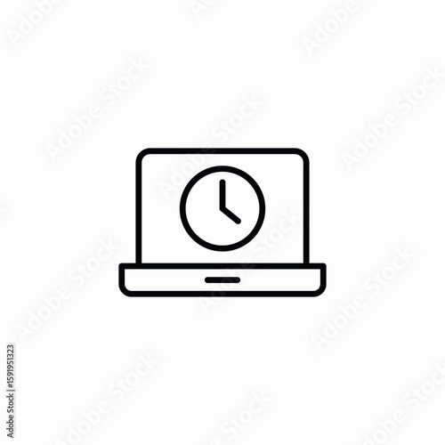 laptop reminder icon sign vector