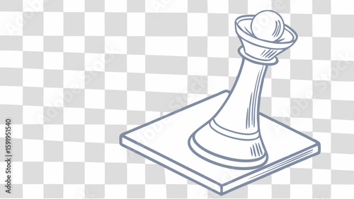 Vector Chess piece design featuring king on square base, symbolizing strategy and competition