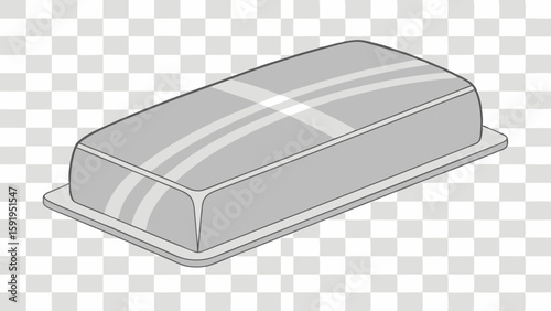 Vector Rectangular piece of translucent glass with subtle reflections and smooth surface