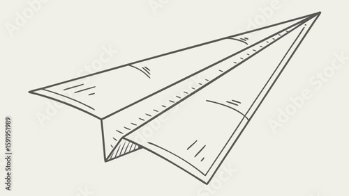 Vector Simple paper airplane design, showcasing creativity and fun