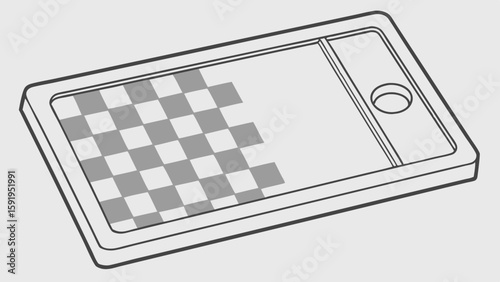 Vector Slightly translucent rectangular pane of glass with checkerboard pattern, ideal for games