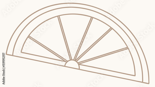 Vector Tan curved abstract shape resembling half circle creates modern design element