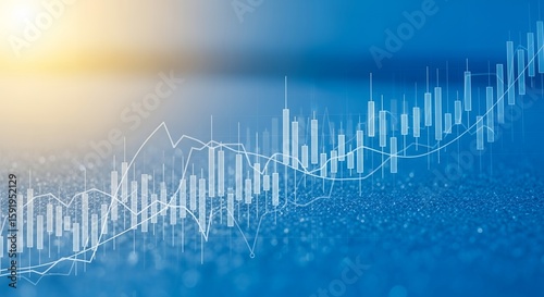 Abstract Financial Market Candlestick Chart and Stock Trading Data
