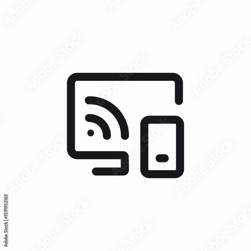 mobile tv conection icon sign vector