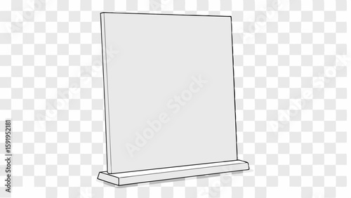 Vector Simple rectangular glass panel stands on base, showcasing its sleek design