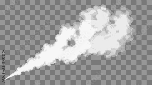 Vector Translucent white cloud of smoke or fog is depicted, creating soft and ethereal atmosphere