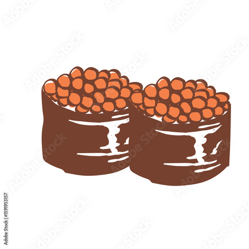 Ikura Gunkan Maki Sushi Illustration