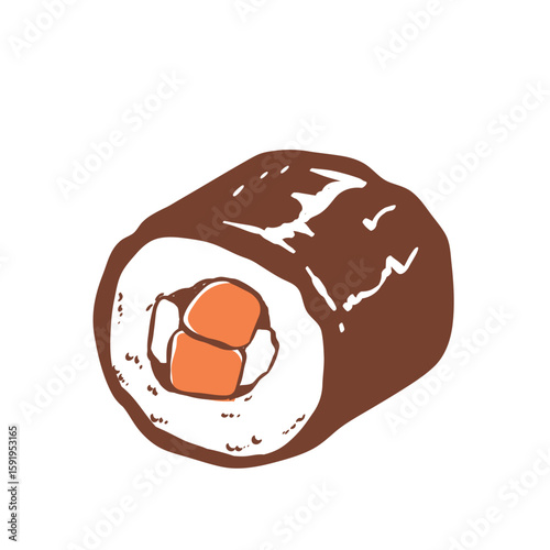 Spicy Tekka Maki Sushi Roll Illustration