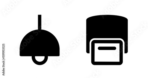 Simple Black and White Minimalist Lighting and Sensor Icons