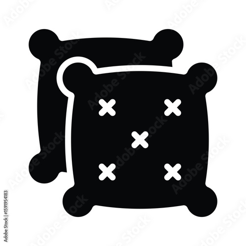 A captivating glyph icon of soft decorative cushions