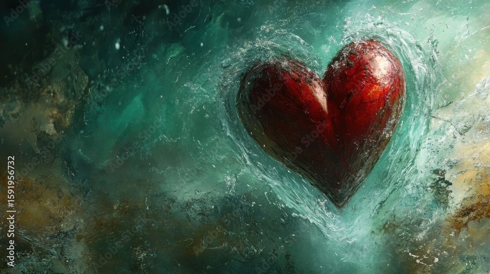 Fototapeta premium Heart Illustration in Minimalist Style