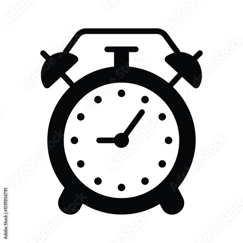 A premium glyph icon of vintage wall clock