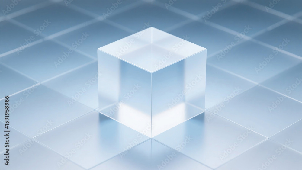 Obraz premium Transparent Glass Cube Showcase