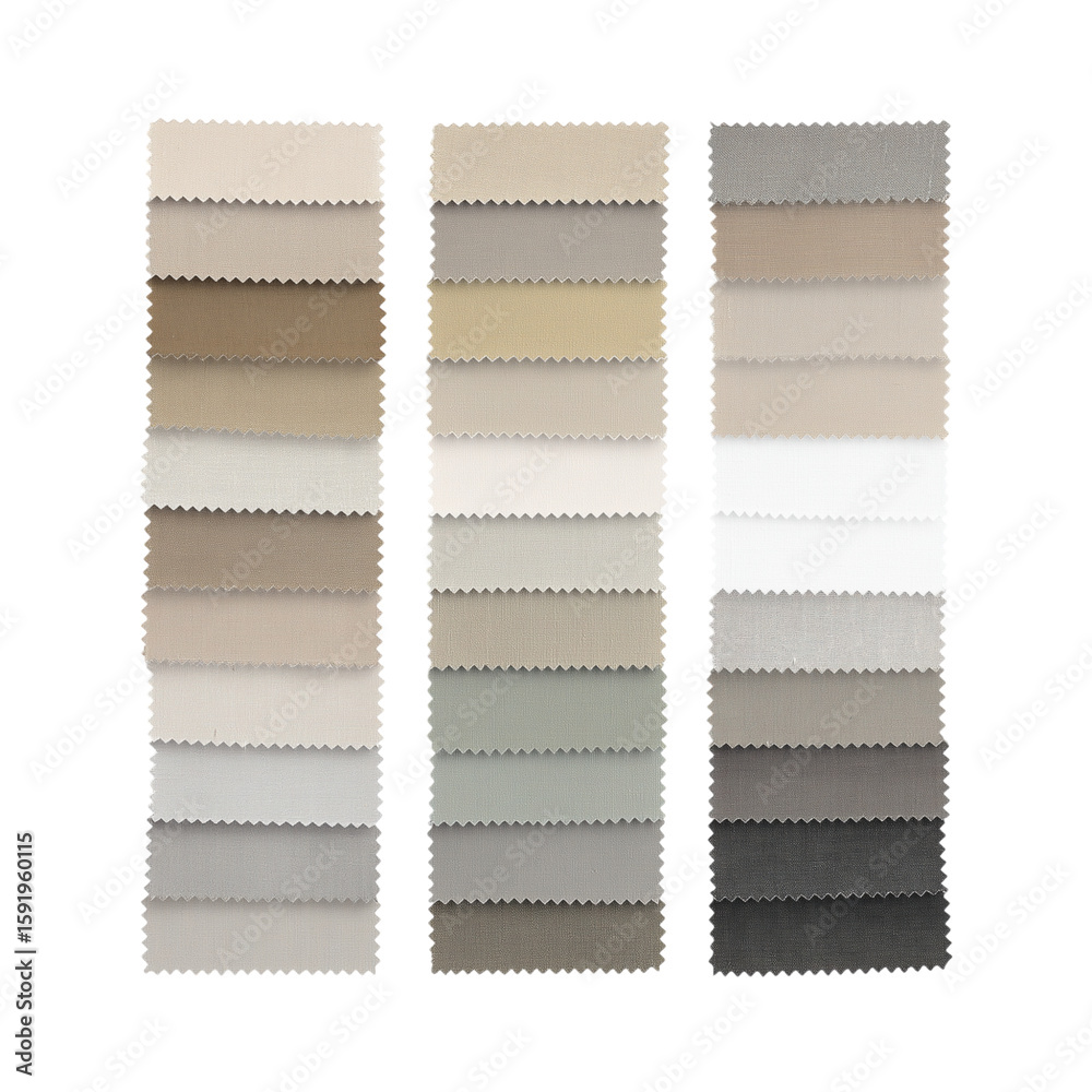 Obraz premium Elegant fabric swatches isolated on white background