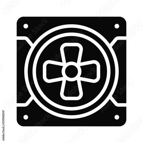 A sleek glyph icon of kitchen exhaust vent
