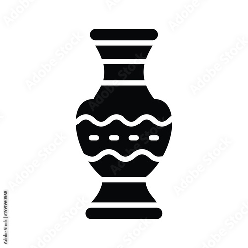 A stylish glyph icon of decorative flower vase