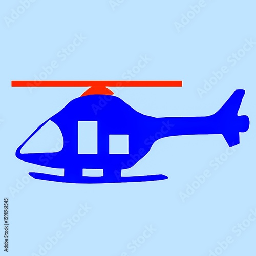 This picture shows that a blue background helicopter
