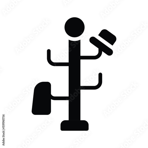 A neat glyph icon of wooden coat rack