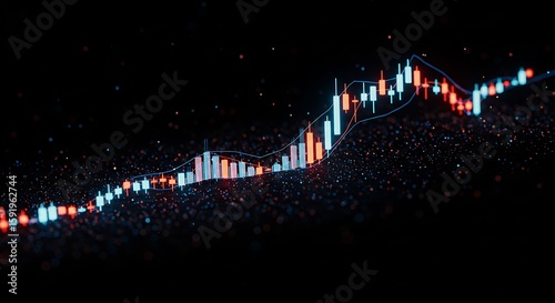 Financial Market Growth An upward trending chart showing positive data and investment returns against a dark background.
