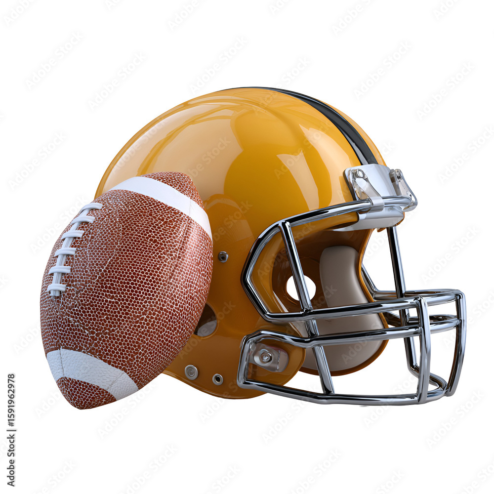 Fototapeta premium American Football Helmet and Ball Game Day Ready