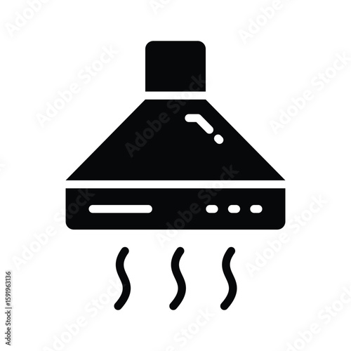 A useful glyph icon of overhead kitchen hood