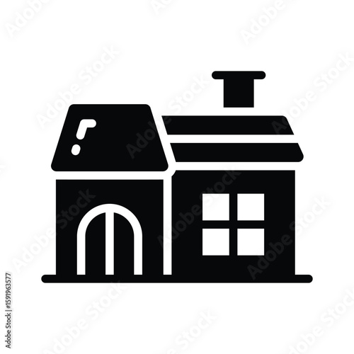 A minimal glyph icon of safe modern home